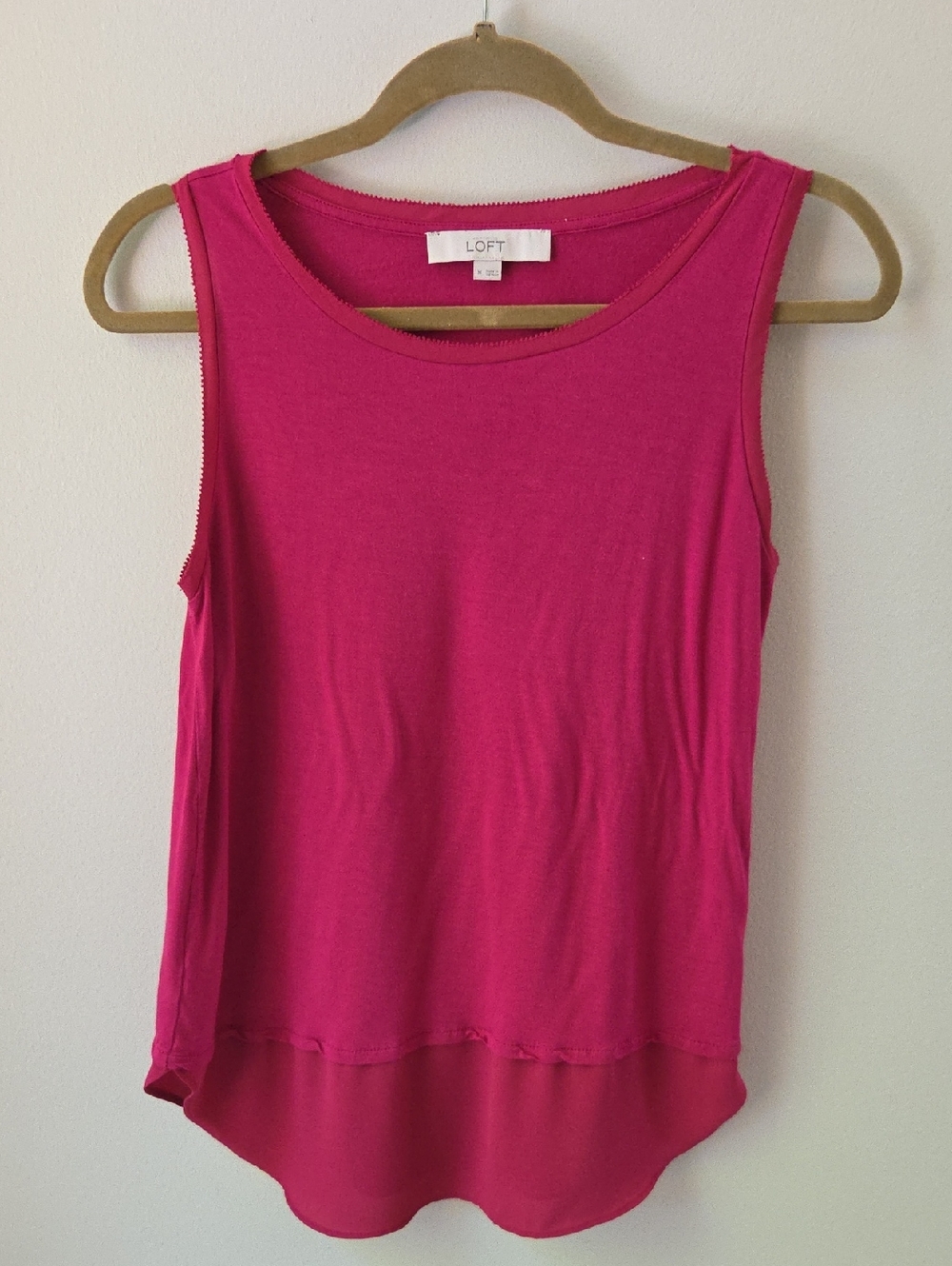 LOFT Mixed Media Tank Fuchsia‎ Womens Medium
